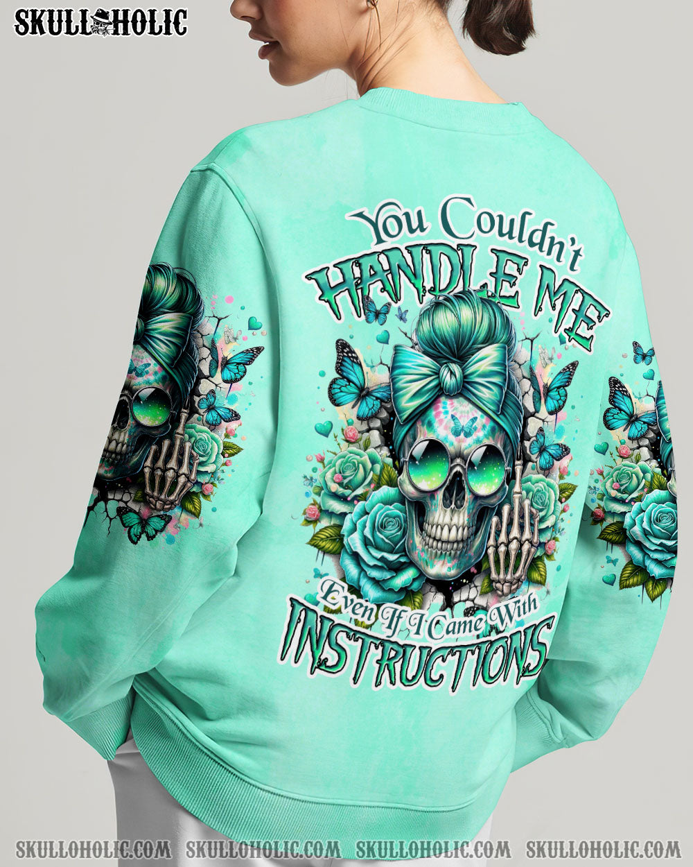YOU COULDN’T HANDLE ME MESSY BUN SKULL ALL OVER PRINT – TYHI2406241