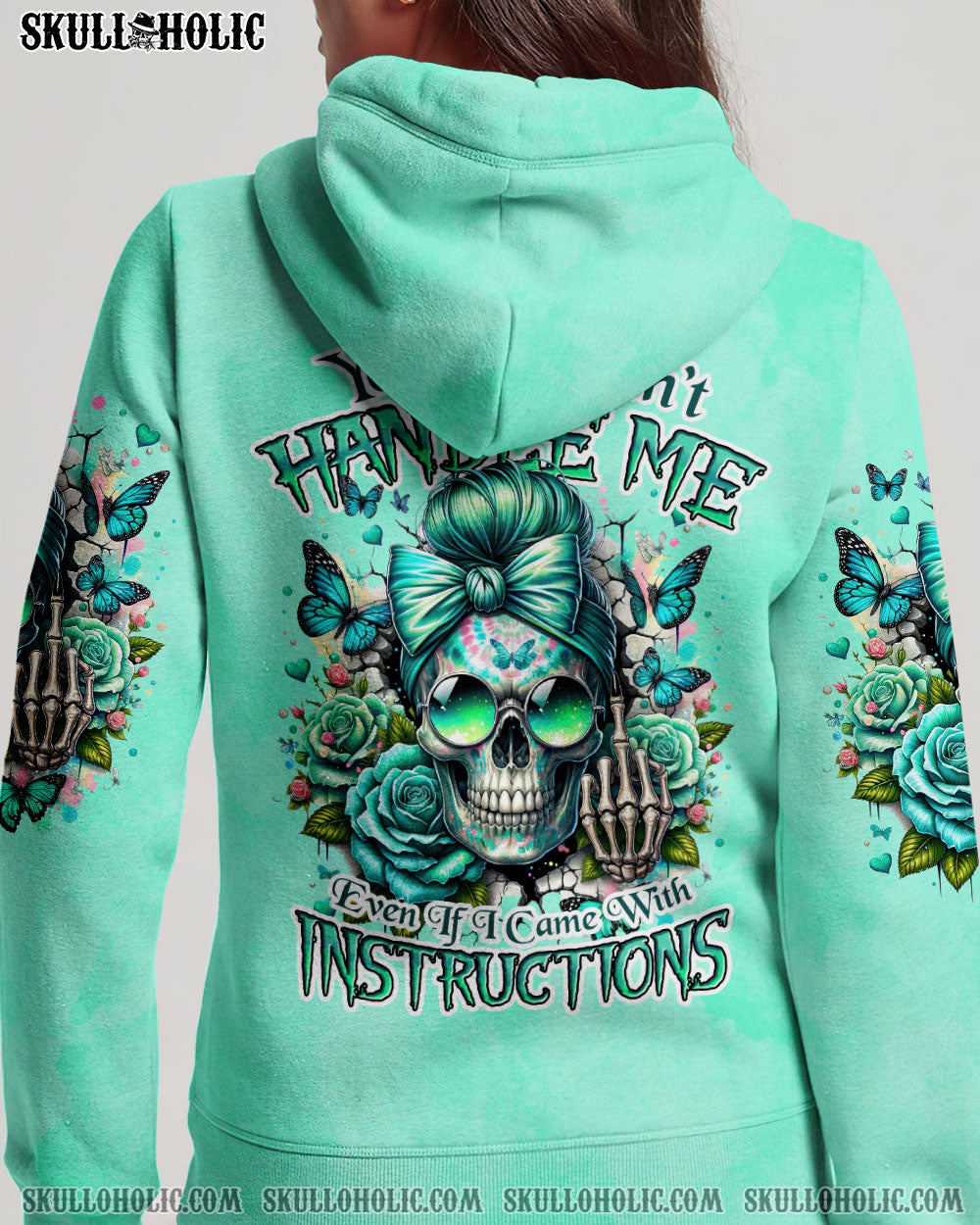 YOU COULDN’T HANDLE ME MESSY BUN SKULL ALL OVER PRINT – TYHI2406241