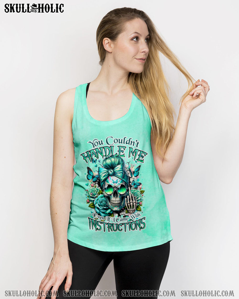 YOU COULDN’T HANDLE ME MESSY BUN SKULL ALL OVER PRINT – TYHI2406241