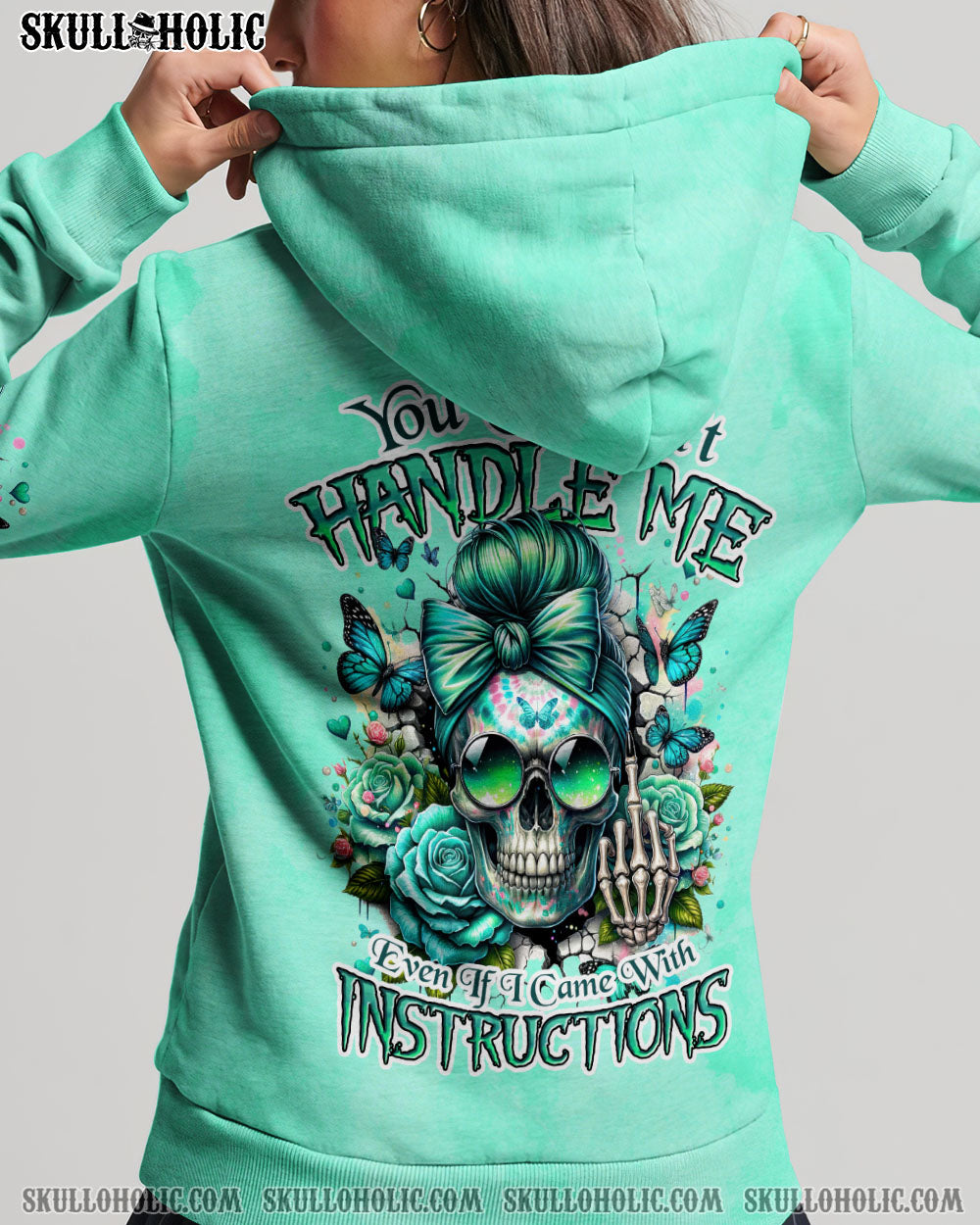 YOU COULDN’T HANDLE ME MESSY BUN SKULL ALL OVER PRINT – TYHI2406241