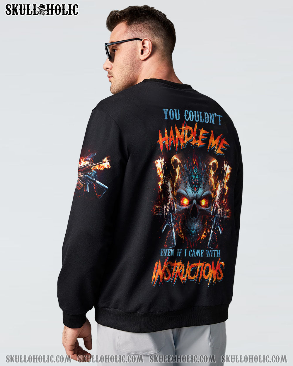 YOU COULDN’T HANDLE ME METAL FIRE SKULL WITH G ALL OVER PRINT – TLNZ1402231