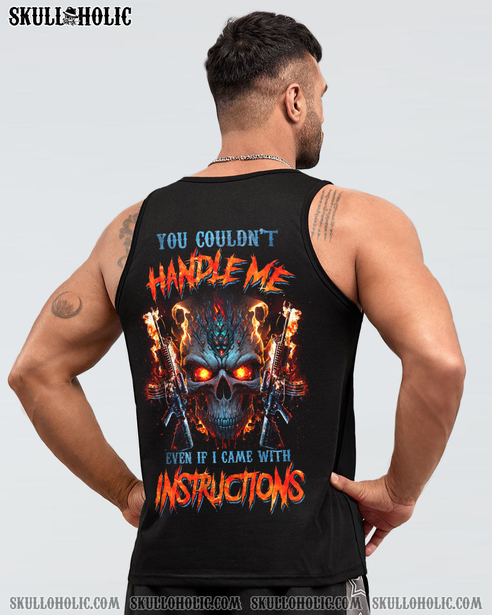 YOU COULDN’T HANDLE ME METAL FIRE SKULL WITH G ALL OVER PRINT – TLNZ1402231