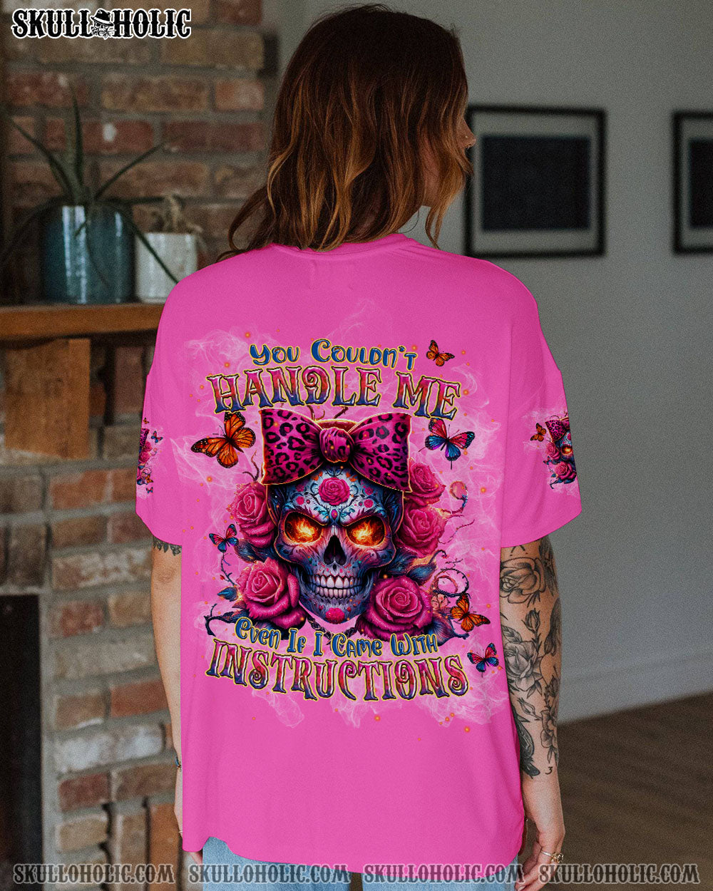 YOU COULDN’T HANDLE ME SUGAR ROSE SKULL ALL OVER PRINT – TLPQ2606244