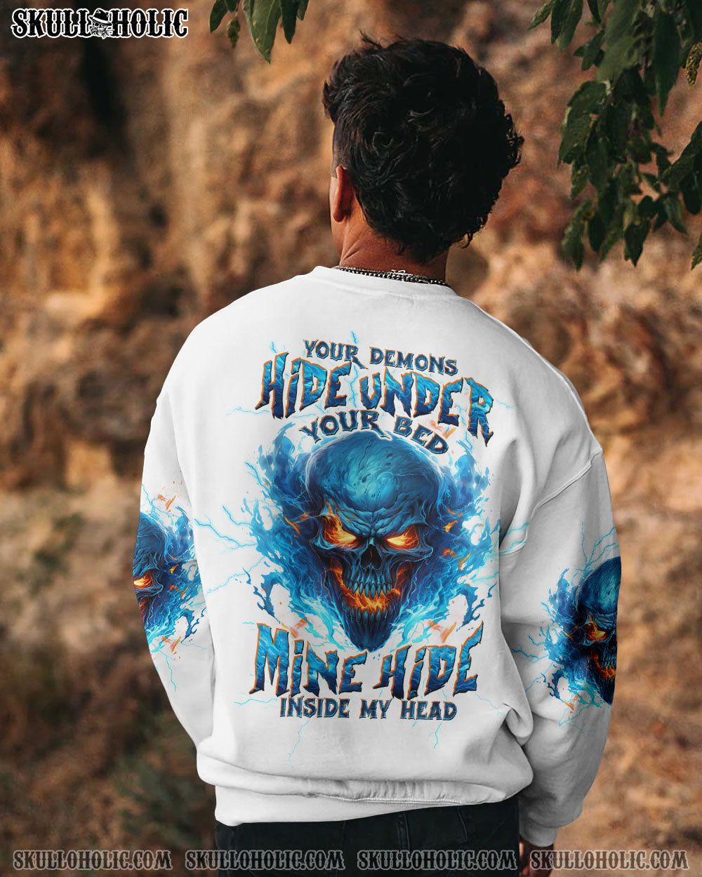 YOUR DEMONS HIDE UNDER YOUR BED SKULL ALL OVER PRINT – TLTW1707241