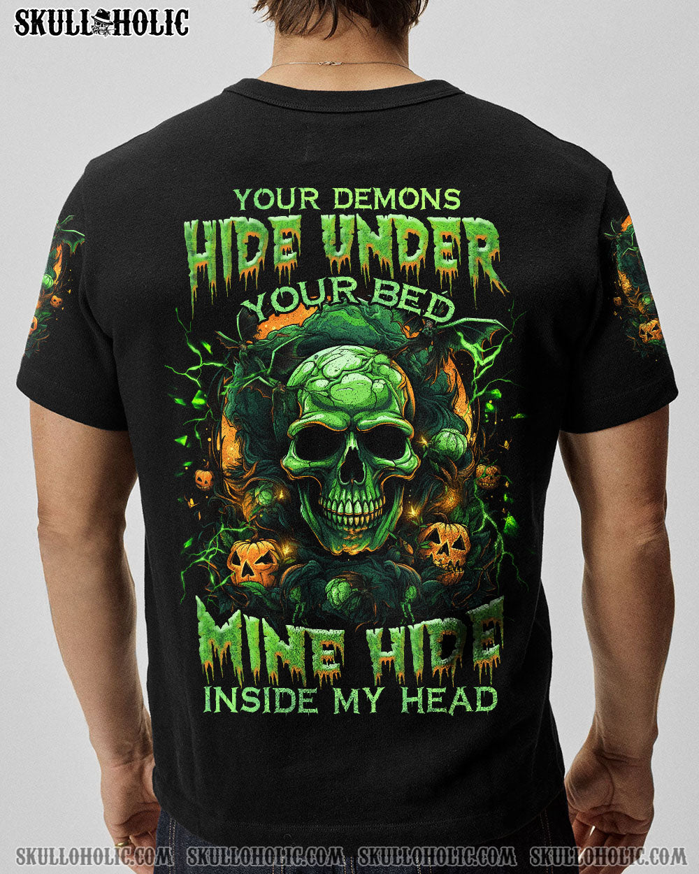 YOUR DEMONS HIDE UNDER YOUR BED SKULL HALLOWEEN ALL OVER PRINT – TLNZ0408233