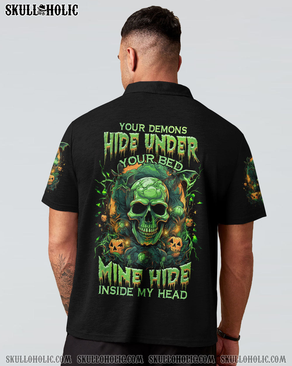 YOUR DEMONS HIDE UNDER YOUR BED SKULL HALLOWEEN ALL OVER PRINT – TLNZ0408233