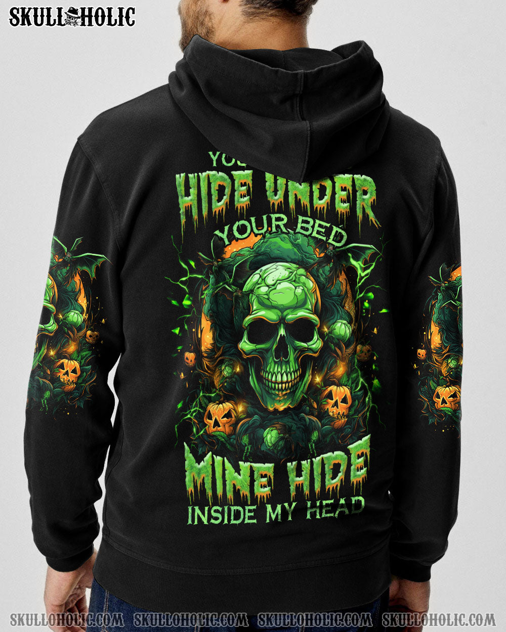 YOUR DEMONS HIDE UNDER YOUR BED SKULL HALLOWEEN ALL OVER PRINT – TLNZ0408233