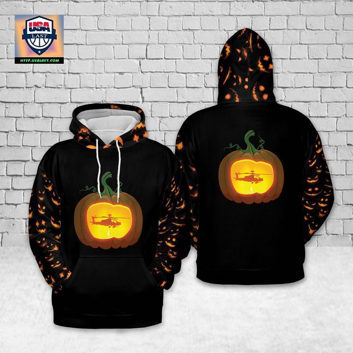 APACHE HELICOPTER PUMPKIN HALLOWEEN 3D HOODIE – USALAST