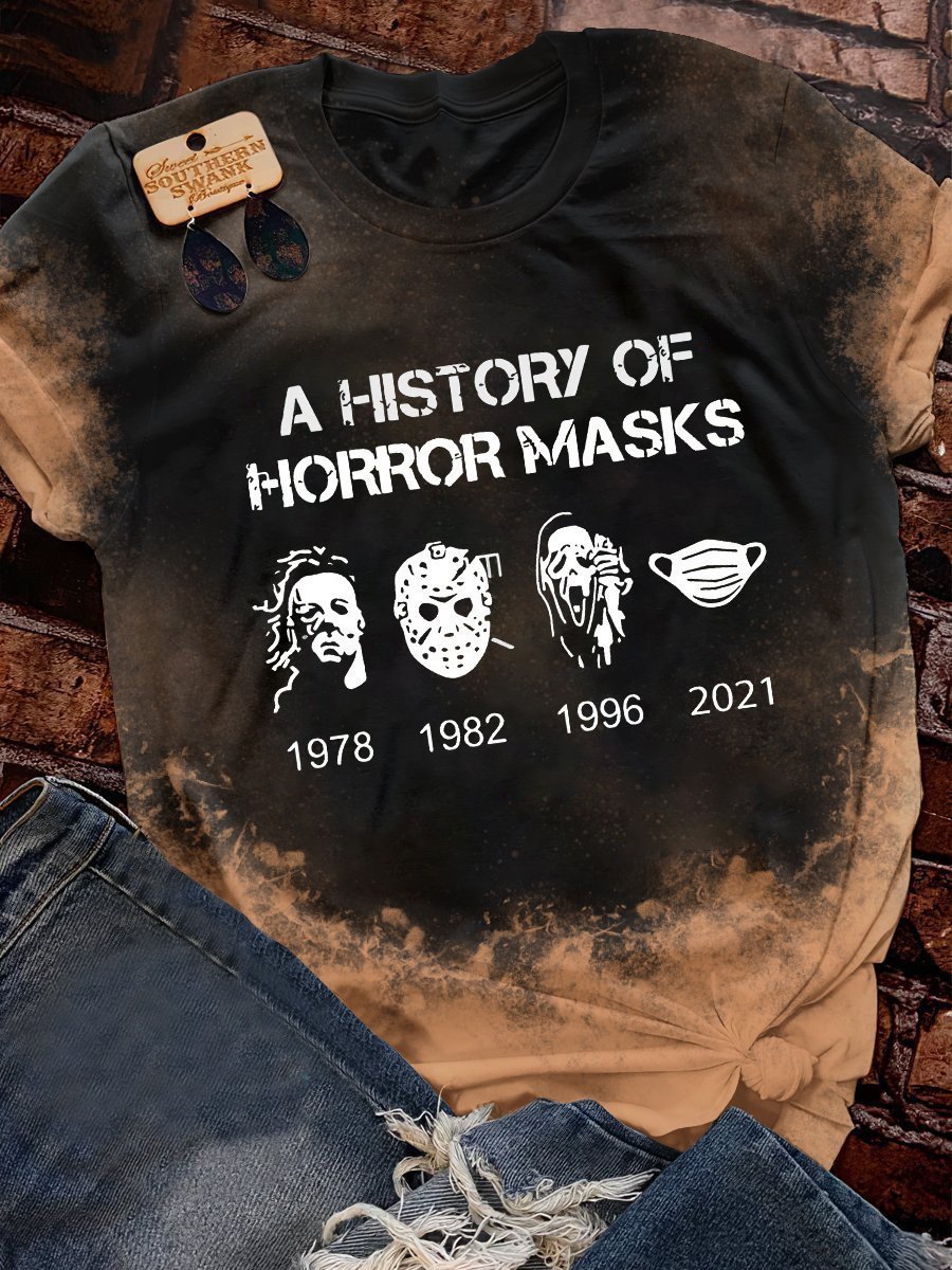 BEST PRICE KILLER A HISTORY OF HORROR MASKS HALLOWEEN FULL PRINT SHORT SLEEVE T-SHIRT – SALEOFF 090921