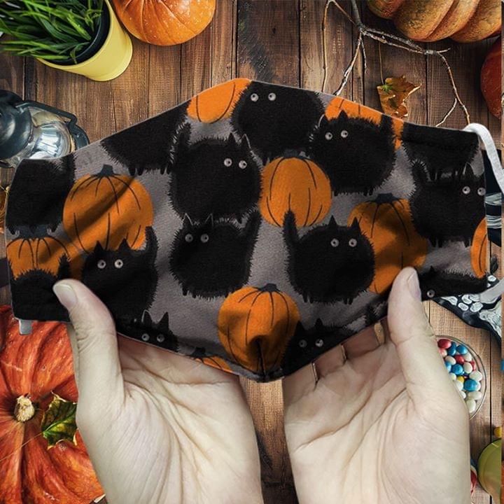 BLACK CATS HALLOWEEN PUMPKIN FACE MASK – TAGOTEE