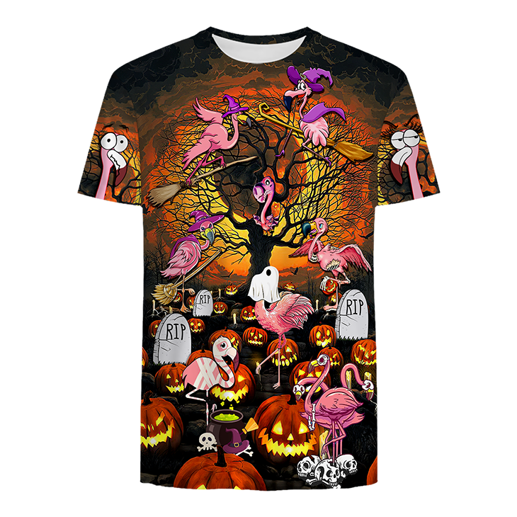 FLAMINGO PATTERN HALLOWEEN HOODIE AND SHIRT – LIMITED EDITION