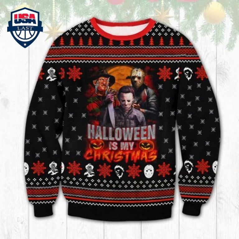 FREDDY KRUEGER JASON VOORHEES MICHAEL MYERS HALLOWEEN IS MY CHRISTMAS UGLY SWEATER – SALEOFF
