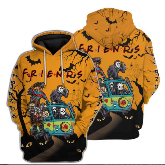 FRIENDS HORROR HALLOWEEN 3D HOODIE CUSTOM NAME -BBS