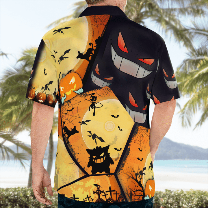 GENGAR POKEMON HALLOWEEN HAWAIIAN SHIRT AND SHORT – LIMITED EDITION