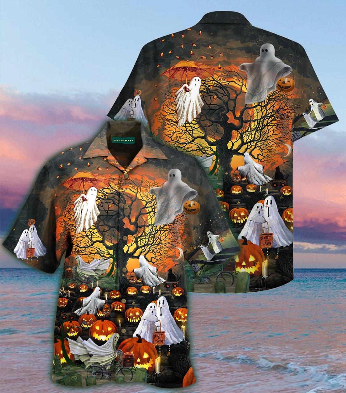 GHOST PUMPKIN HALLOWEEN HAWAIIAN SHIRT – SALEOFF 021020