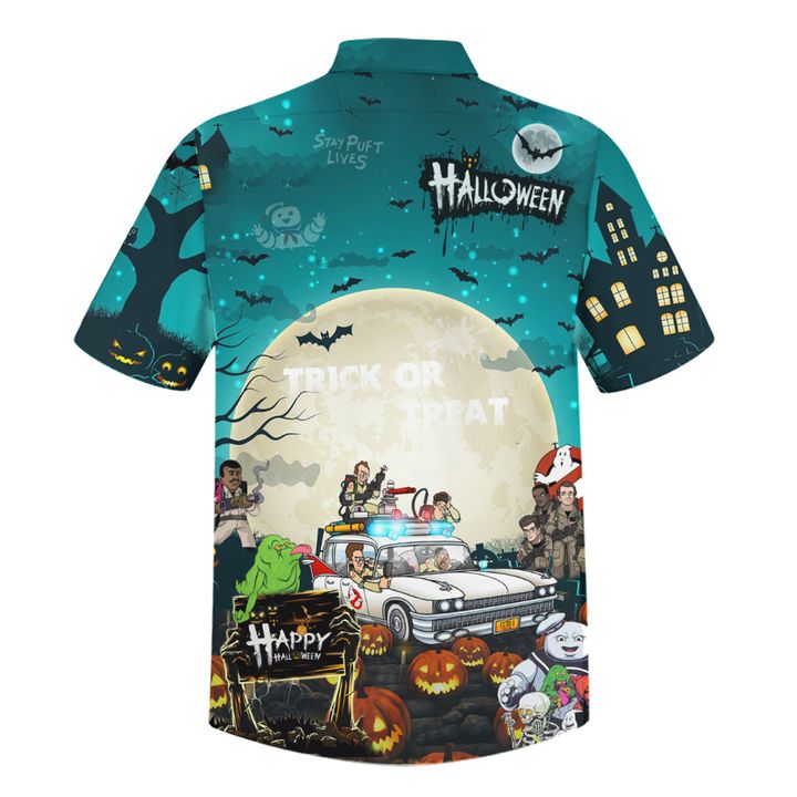 GHOSTBUSTERS HALLOWEEN TRICK OR TREAT HAWAIIAN SHIRT – TEASEARCH3D 120821