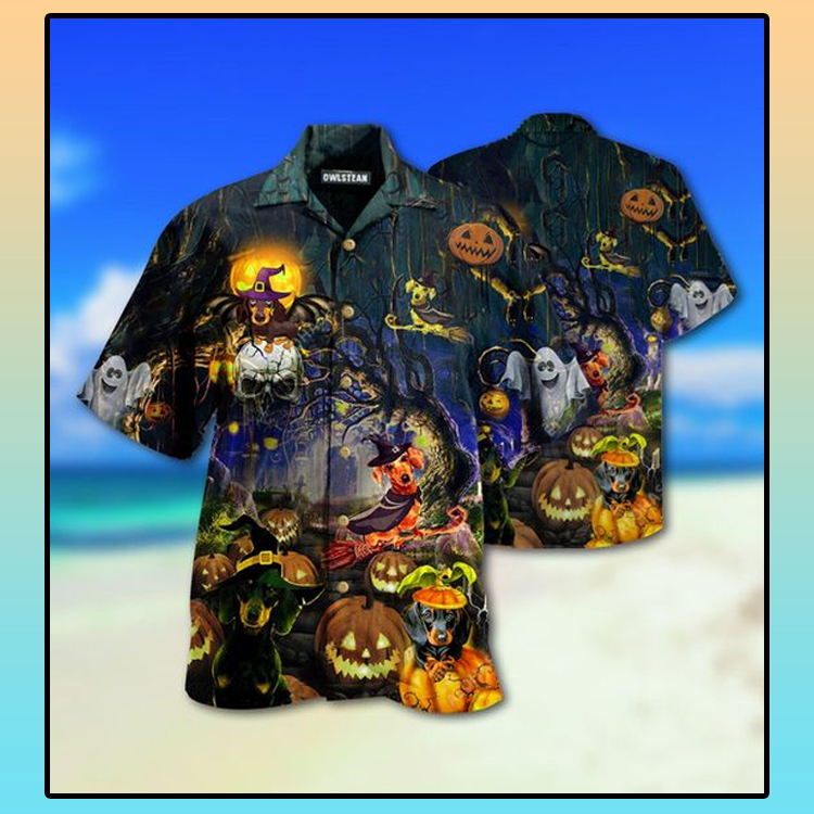 HALLOWEEN AND DOGS HAWAIIAN SHIRT -BBS