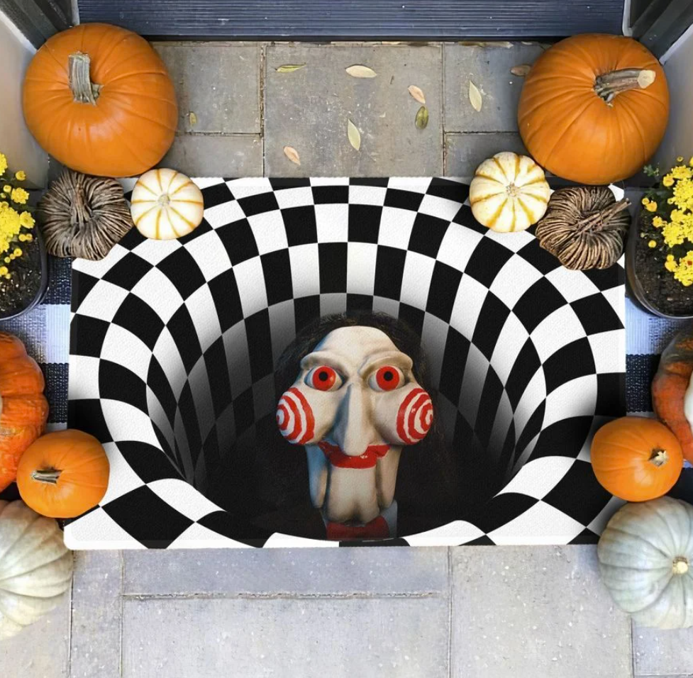 HALLOWEEN BILLY JIGSAW ILLUSION DOORMAT – DNSTYLES