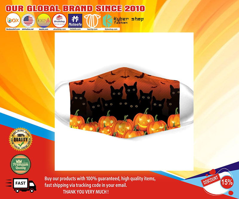 HALLOWEEN BLACK CAT ALL OVER PRINTS FACE MASK- LIMITED EDITION