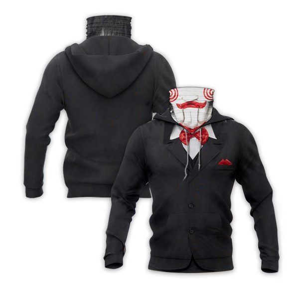 HALLOWEEN CREEPY JIGSAW 3D HOODIE MASK -BBS