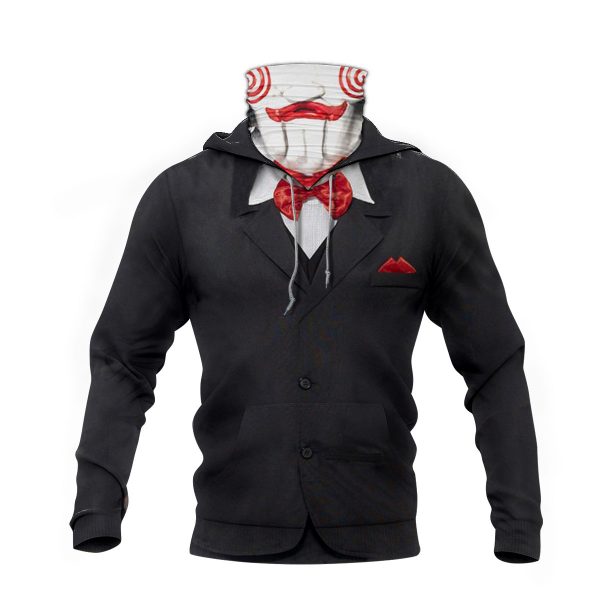 HALLOWEEN CREEPY JIGSAW 3D HOODIE MASK -BBS