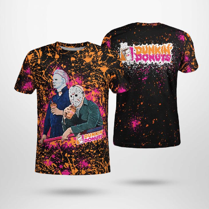 HALLOWEEN DUNKIN DONUTS JASON VOORHEES MICHAEL MYERS 3D SHIRT – LIMITED EDITION