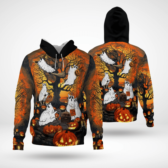 HALLOWEEN GHOST CAT 3D HOODIE -BBS