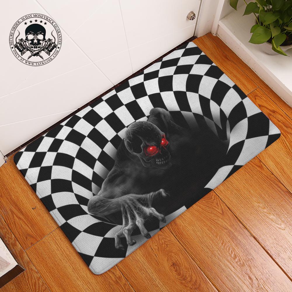 HALLOWEEN GHOST INSIDE SKULL DOORMAT – BBS