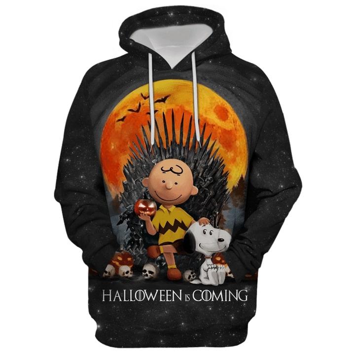 HALLOWEEN IS COMING CHARLIE BROWN AND SNOOPY 3D HOODIE, SHIRT – LIMITED EDITION