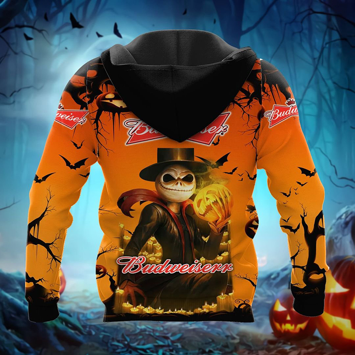 HALLOWEEN JACK SKELLINGTON BUDWEISER LOGO 3D HOODIE, SHIRT – LIMITED EDITION