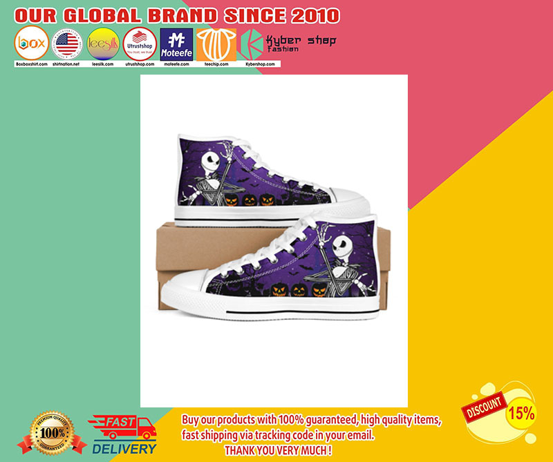 HALLOWEEN JACK SKELLINGTON HIGH TOP SHOES- LIMITED EDITION