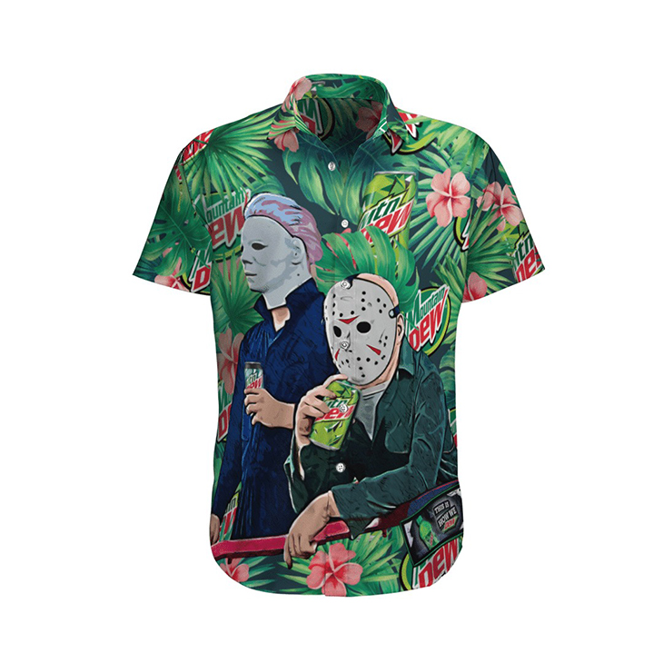 HALLOWEEN MTN DEW JASON VOORHEES MICHAEL MYERS HAWAIIAN SHIRT – LIMITED EDITION