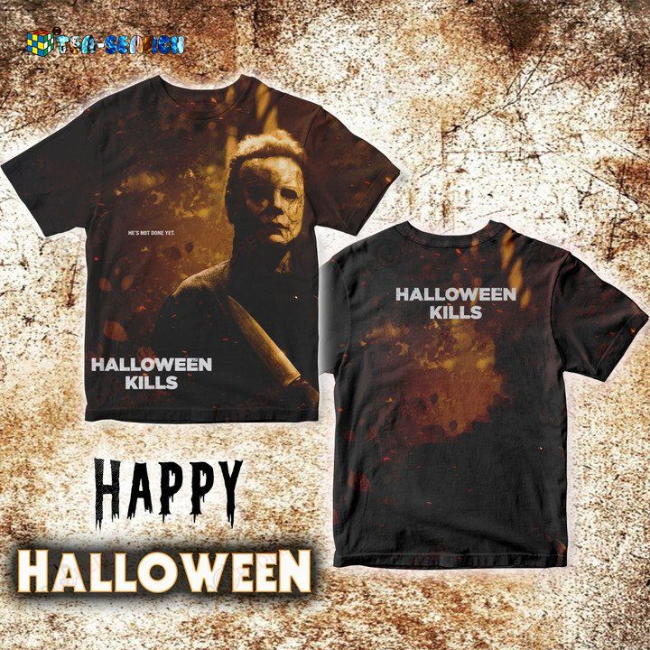 HALLOWEEN MYCHAEL MYERS HE’S NOT DONE YET ALL OVER PRINT SHIRT – USALAST