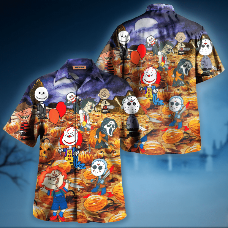 HALLOWEEN PUMPKIN CHIBI HORROR HAWAIIAN SHIRT – LIMITED EDITION
