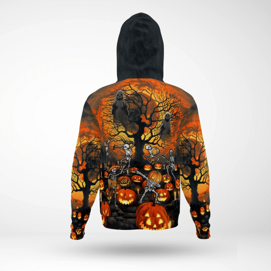 HALLOWEEN SKULL PUMPKINS 3D HOODIE -BBS