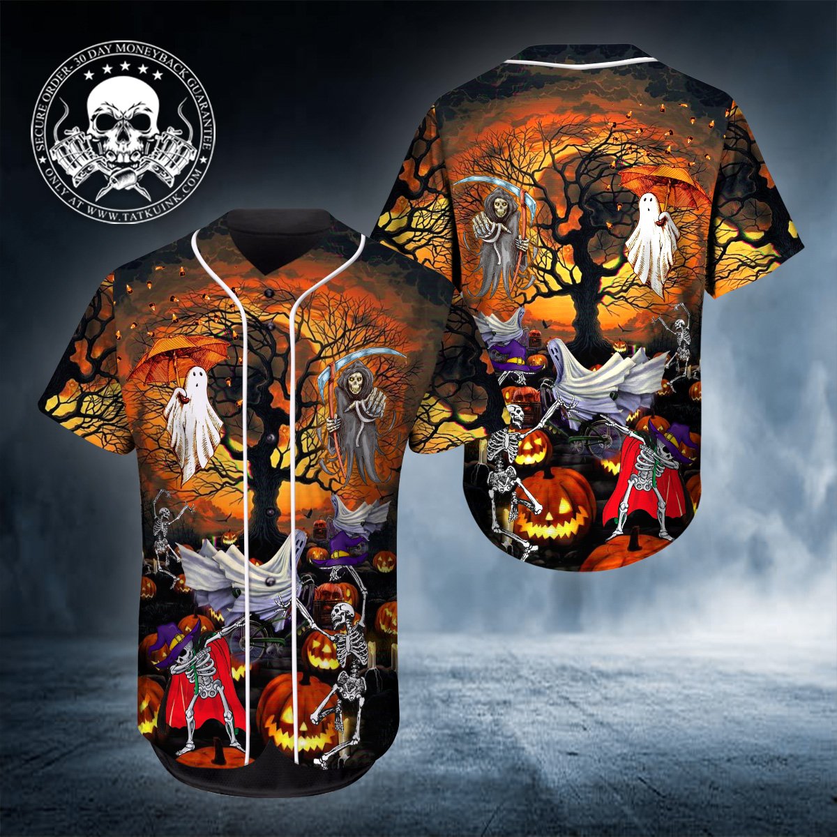 HAPPY HALLOWEEN SKULL BASEBALL JERSEY – BBS