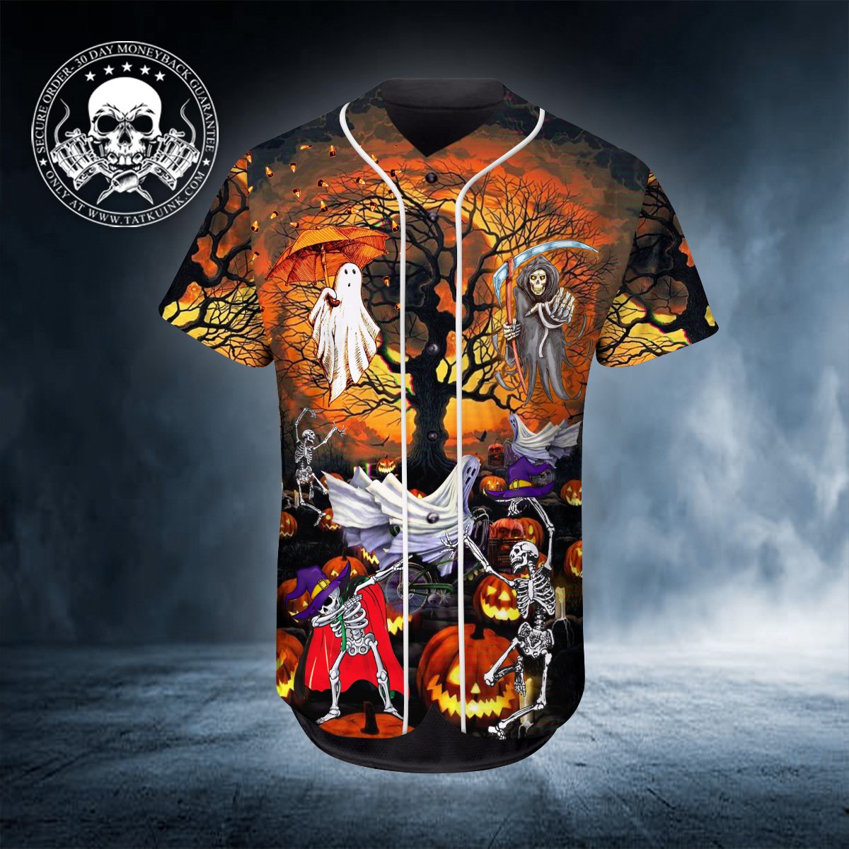 HAPPY HALLOWEEN SKULL BASEBALL JERSEY – BBS