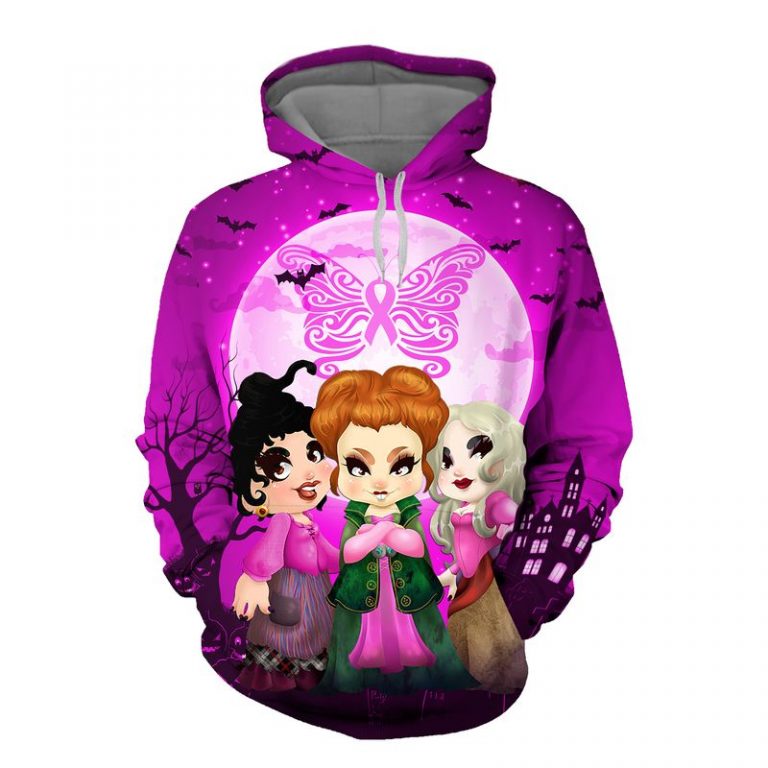 HOCUS POCUS HAPPY HALLOWEEN BUTTERFLY BREAST CANCER 3D HOODIE – SALEOFF 121021