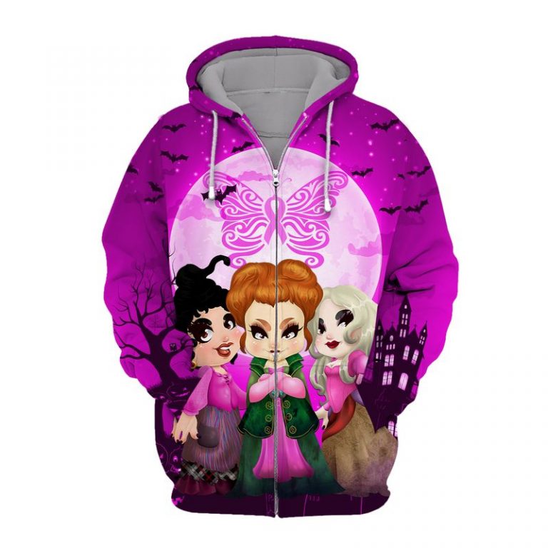 HOCUS POCUS HAPPY HALLOWEEN BUTTERFLY BREAST CANCER 3D HOODIE – SALEOFF 121021