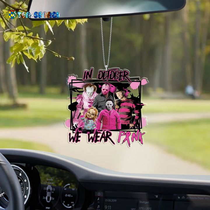 HORROR CHARACTERS IN OCTOBER WE WEAR PINK HALLOWEEN ORNAMENT – USALAST