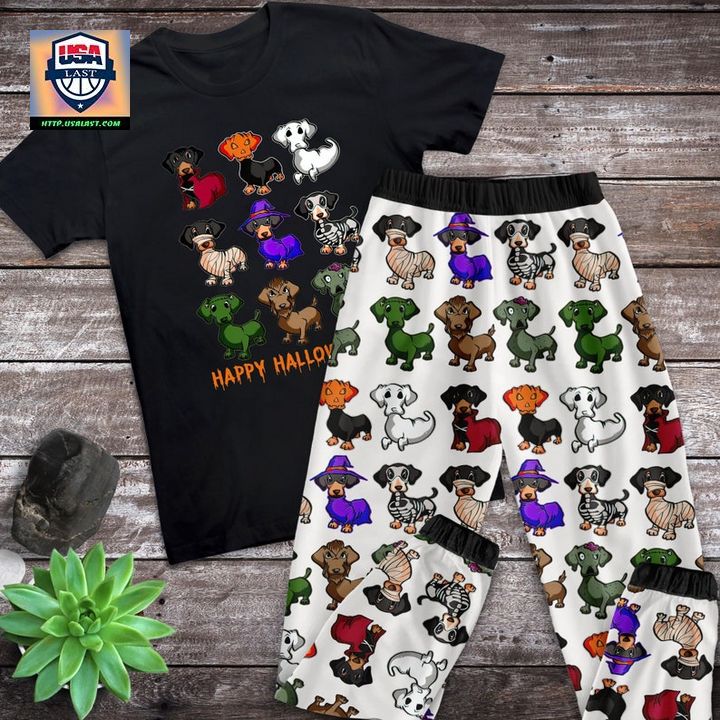 HORROR DACHSHUND DOG HAPPY HALLOWEEN PAJAMAS SET – USALAST