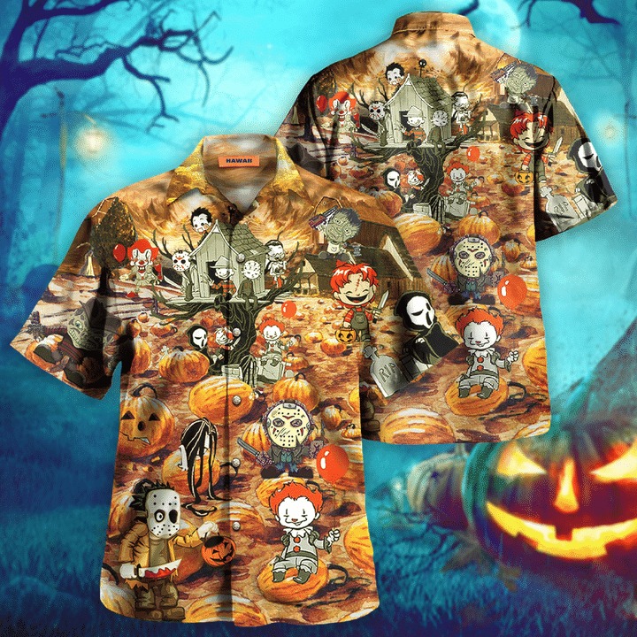 HORROR KILLING BY THE PUMPKIN HALLOWEEN HAWAIIAN SHIRT – BBS