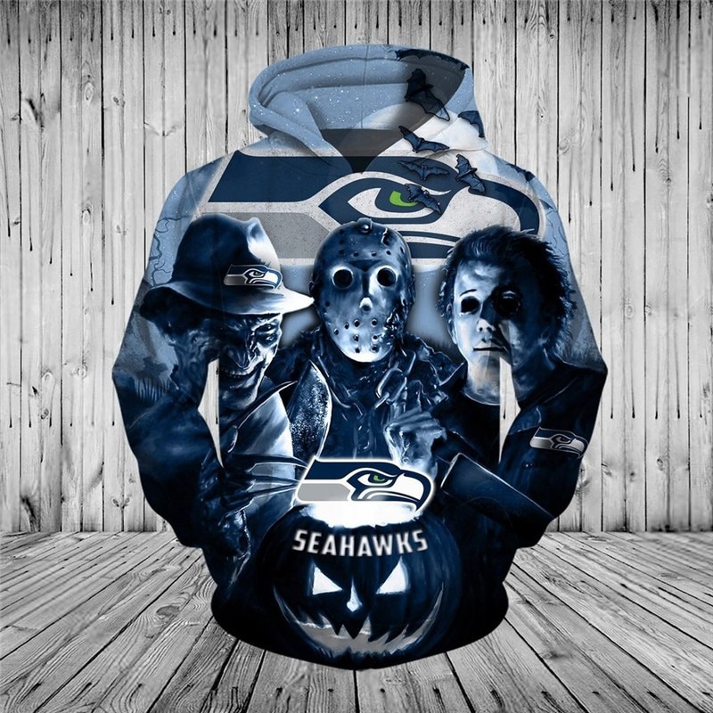 [HOT TREND] SEATTLE SEAHAWKS HALLOWEEN HORROR NIGHT 3D PULLOVER HOODIE – HOTHOT 050921