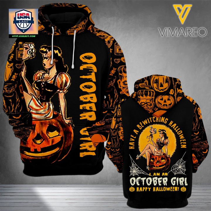 I AM AN OCTOBER GIRL HAPPY HALLOWEEN 3D HOODIE – USALAST