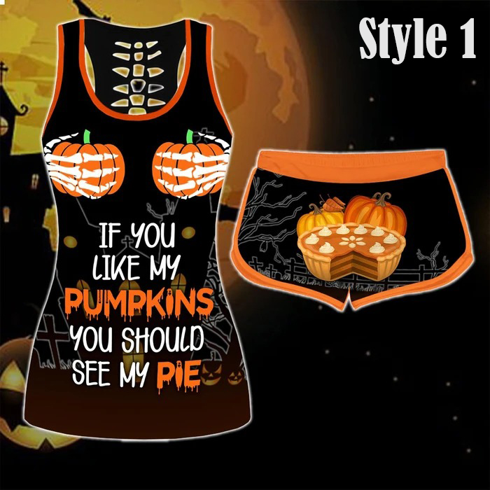 IF YOU LIKE MY PUMPKINS YOU SHOULD SEE MY PIE HALLOWEEN WOMEN TANK TOP AND SHORT – HOTHOT 090921