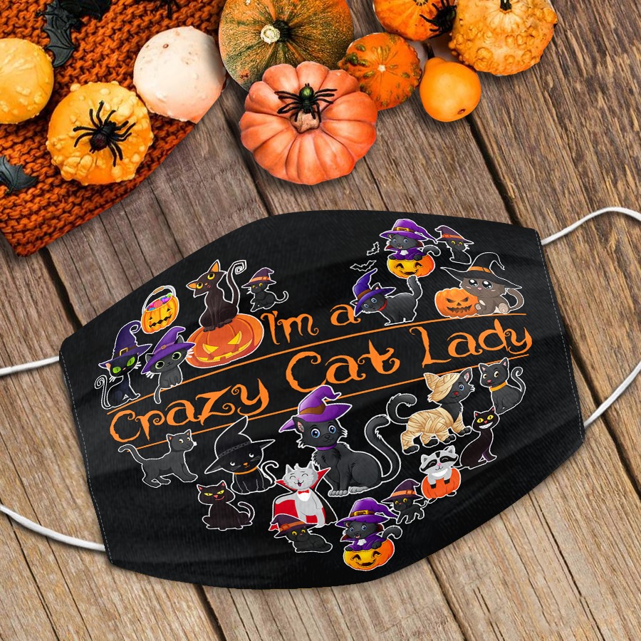 I’M A CRAZY CAT LADY HALLOWEEN FACE MASK – TAGOTEE
