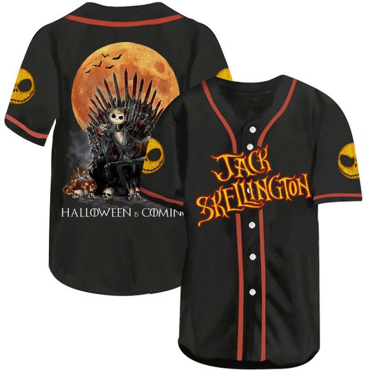 JACK SKELLINGTON HALLOWEEN IS COMING BASEBALL JERSEY SHIRT – BBS