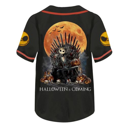 JACK SKELLINGTON HALLOWEEN IS COMING BASEBALL JERSEY SHIRT – BBS