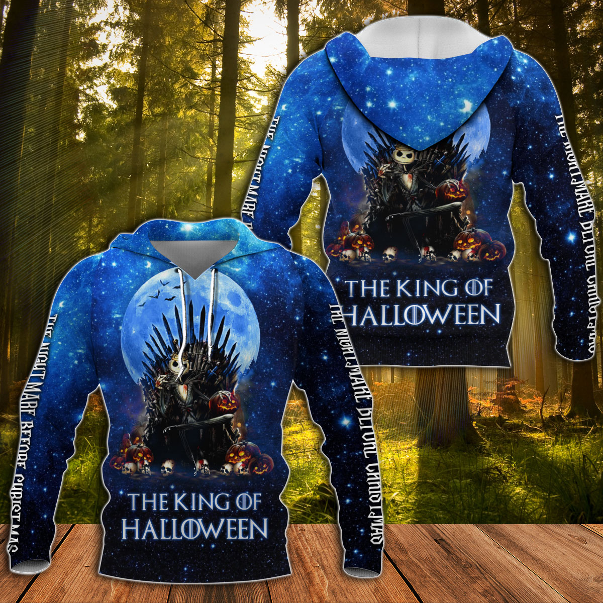 JACK SKELLINGTON THE KING OF HALLOWEEN 3D ALL OVER PRINT HOODIE -BBS