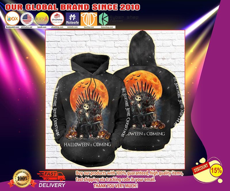 JACK SKELLINGTON THE NIGHTMARE BEFORE CHRISTMAS HALLOWEEN IS COMING HOODIE – LIMITED EDITION